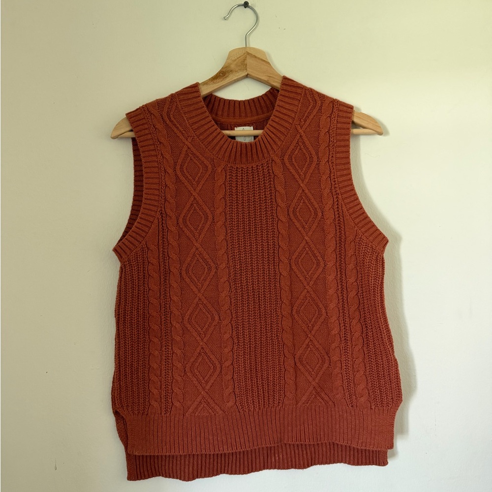 Joie Terracotta Cable Knit Sweater